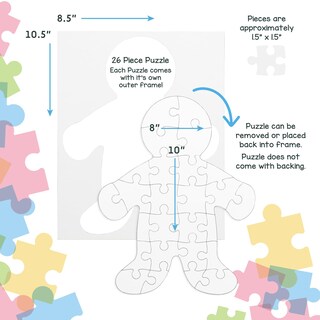 Foto 2 | Blank Puzzles Hygloss Con Forma De Persona, 8,5 X 10,5 Cm, 6 Rompecabezas - Venta Internacional.