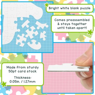 Foto 4 | Blank Puzzles Hygloss Con Forma De Persona, 8,5 X 10,5 Cm, 6 Rompecabezas - Venta Internacional.