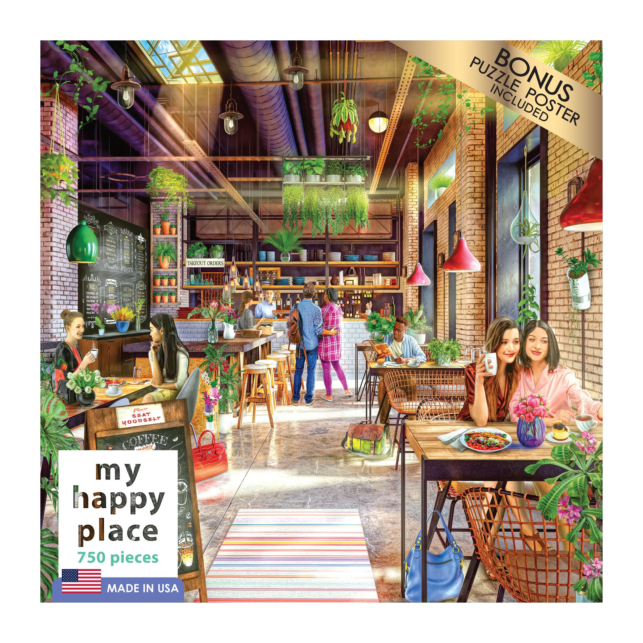 Foto 5 pulgar | Rompecabezas Roseart My Happy Place Neighborhood Cafe, 750 Piezas - Venta Internacional.
