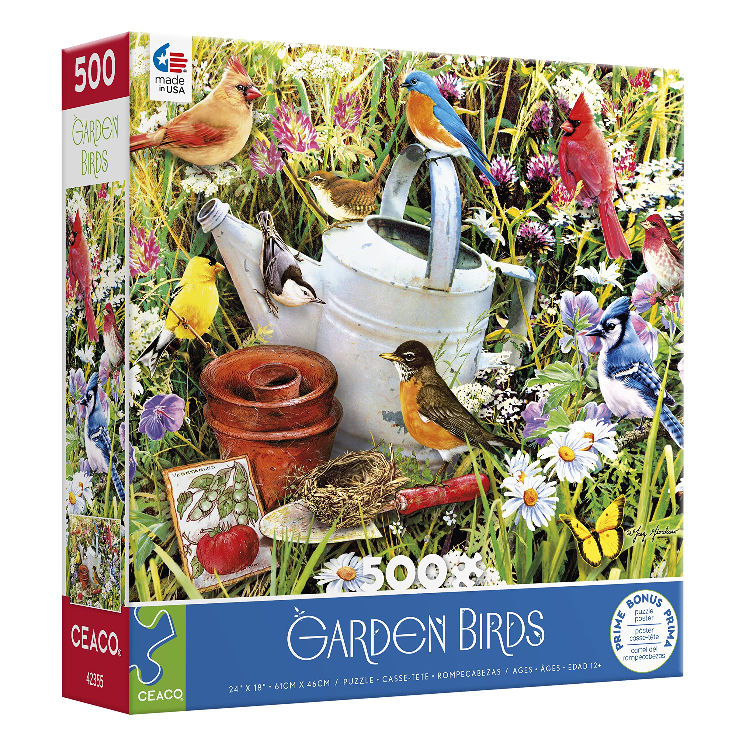Foto 3 | Rompecabezas Ceaco Garden Birds 500 Piezas - Venta Internacional.