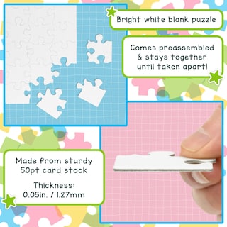 Foto 3 | Blank Puzzles Hygloss Con Forma De Corazón, 8,5 X 9,5 Cm, 24 Rompecabezas - Venta Internacional.