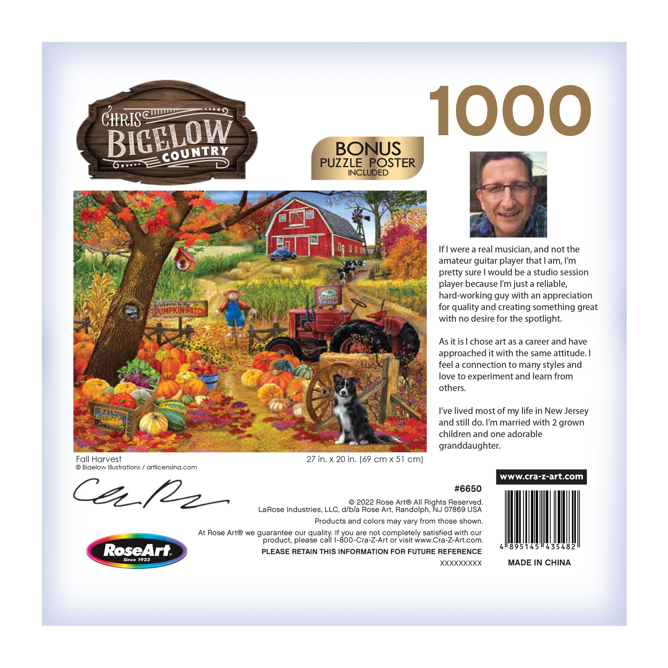 Foto 5 | Rompecabezas Roseart Chris Bigelow Fall Harvest 1000 Piezas - Venta Internacional.
