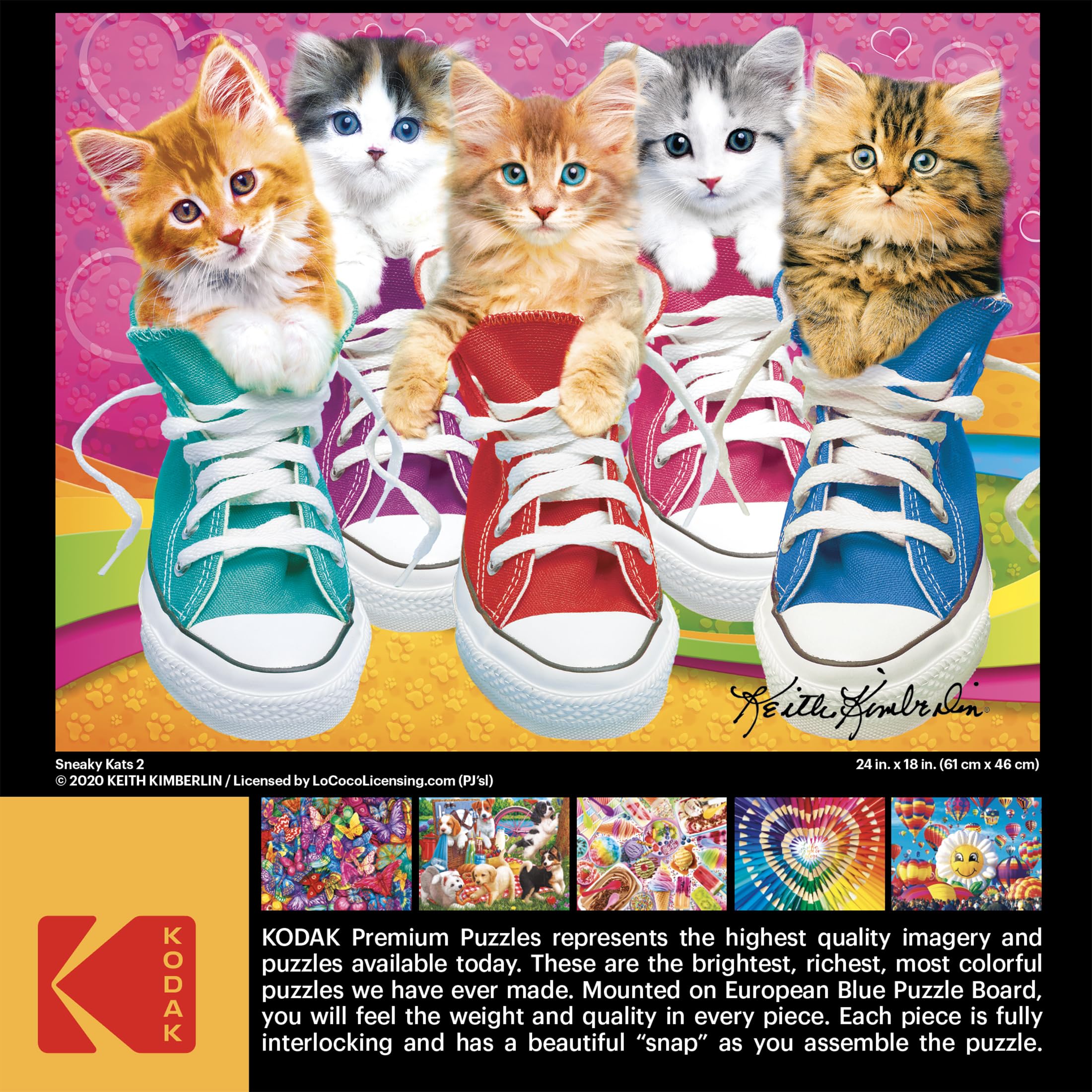 Foto 6 pulgar | Rompecabezas Roseart Kodak Premium Sneaky Kats Ii 350 Piezas - Venta Internacional.