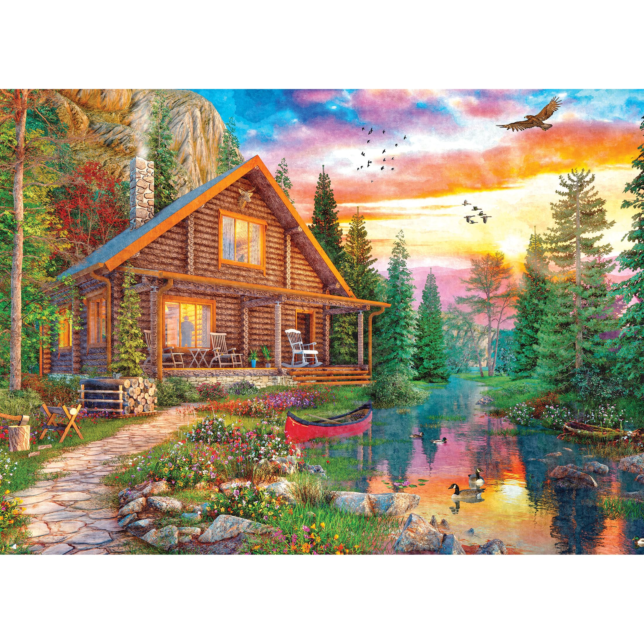 Foto 2 pulgar | Rompecabezas Roseart My Happy Place Forest Cabin 1000 Piezas - Venta Internacional.