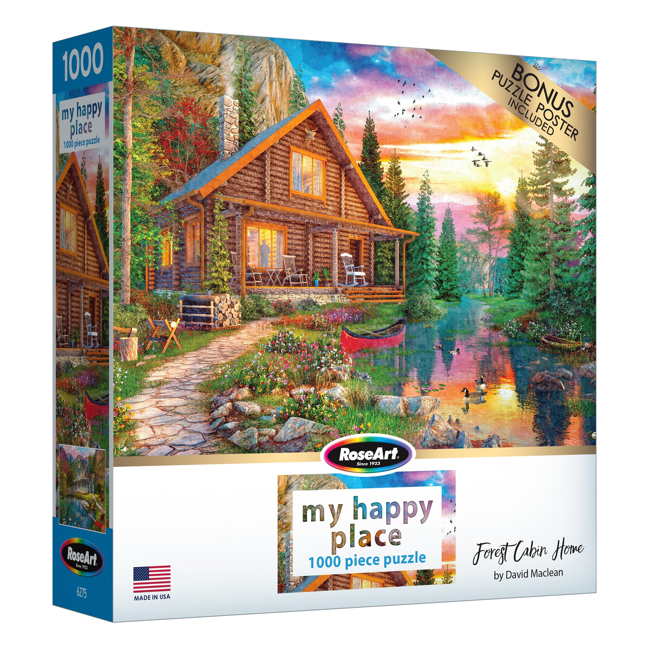 Foto 3 pulgar | Rompecabezas Roseart My Happy Place Forest Cabin 1000 Piezas - Venta Internacional.