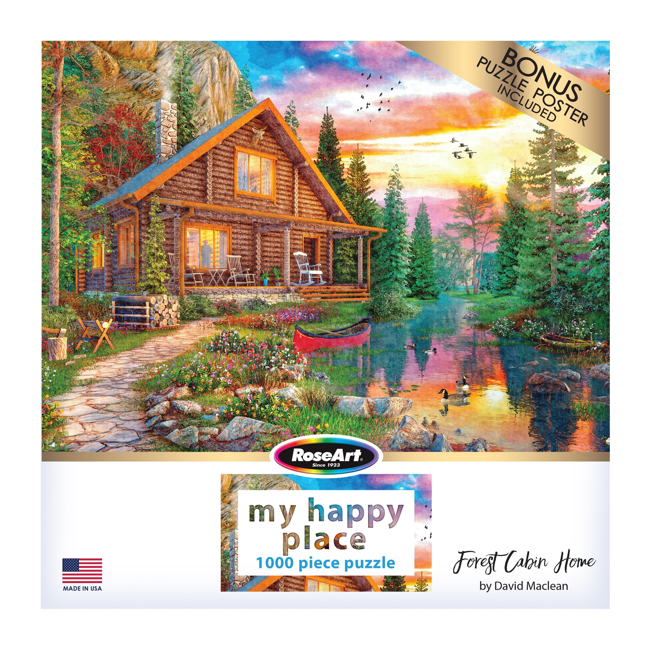 Foto 5 pulgar | Rompecabezas Roseart My Happy Place Forest Cabin 1000 Piezas - Venta Internacional.