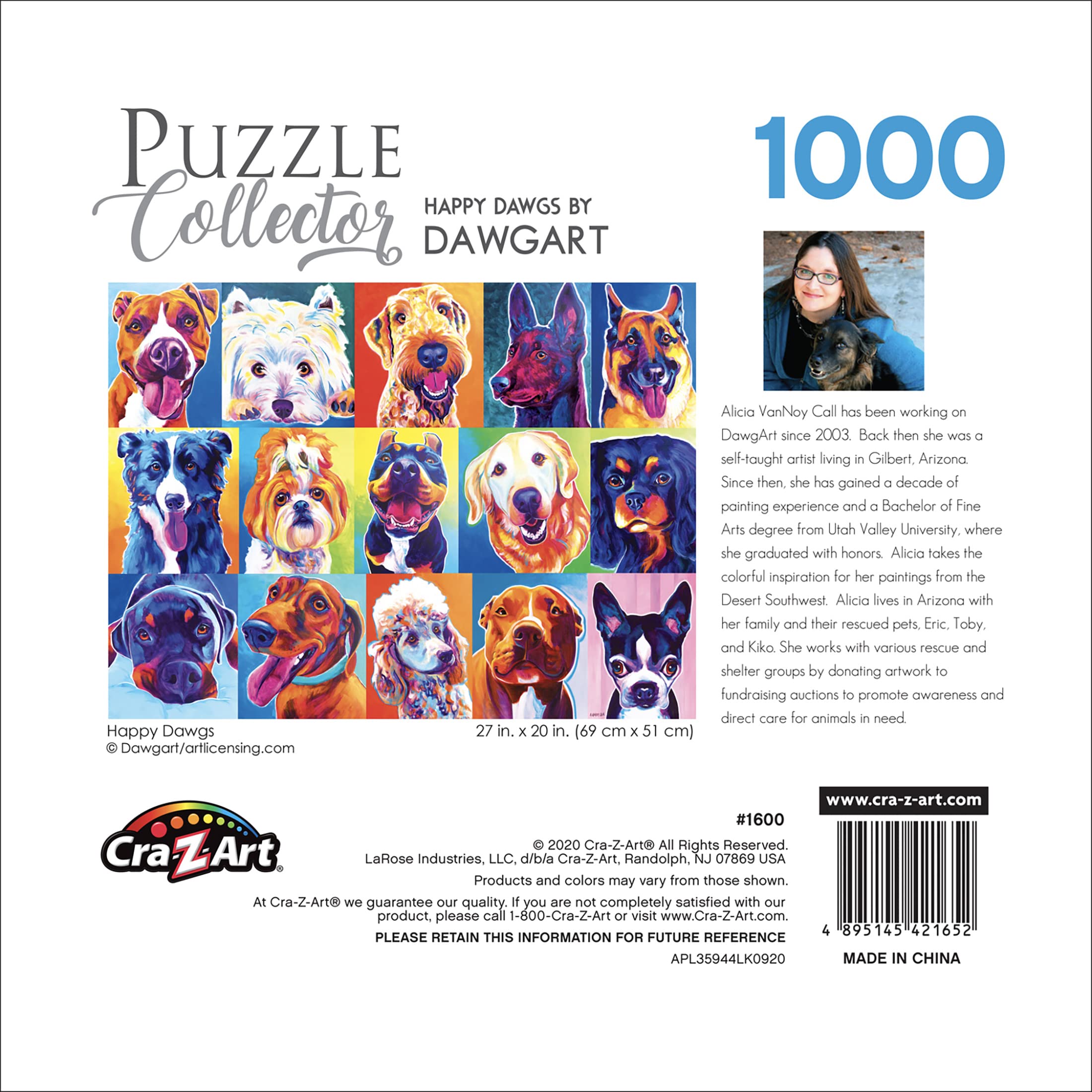 Foto 6 pulgar | Rompecabezas Roseart Puzzle Collector Happy Dawgs 1000 Piezas - Venta Internacional.