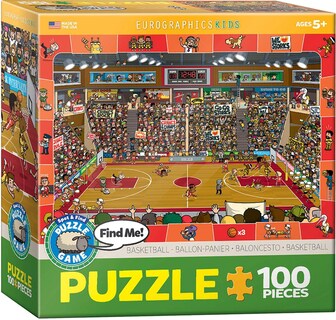 Foto 1 | Rompecabezas Eurographics Baloncesto Spot And Find 100 Piezas - Venta Internacional.