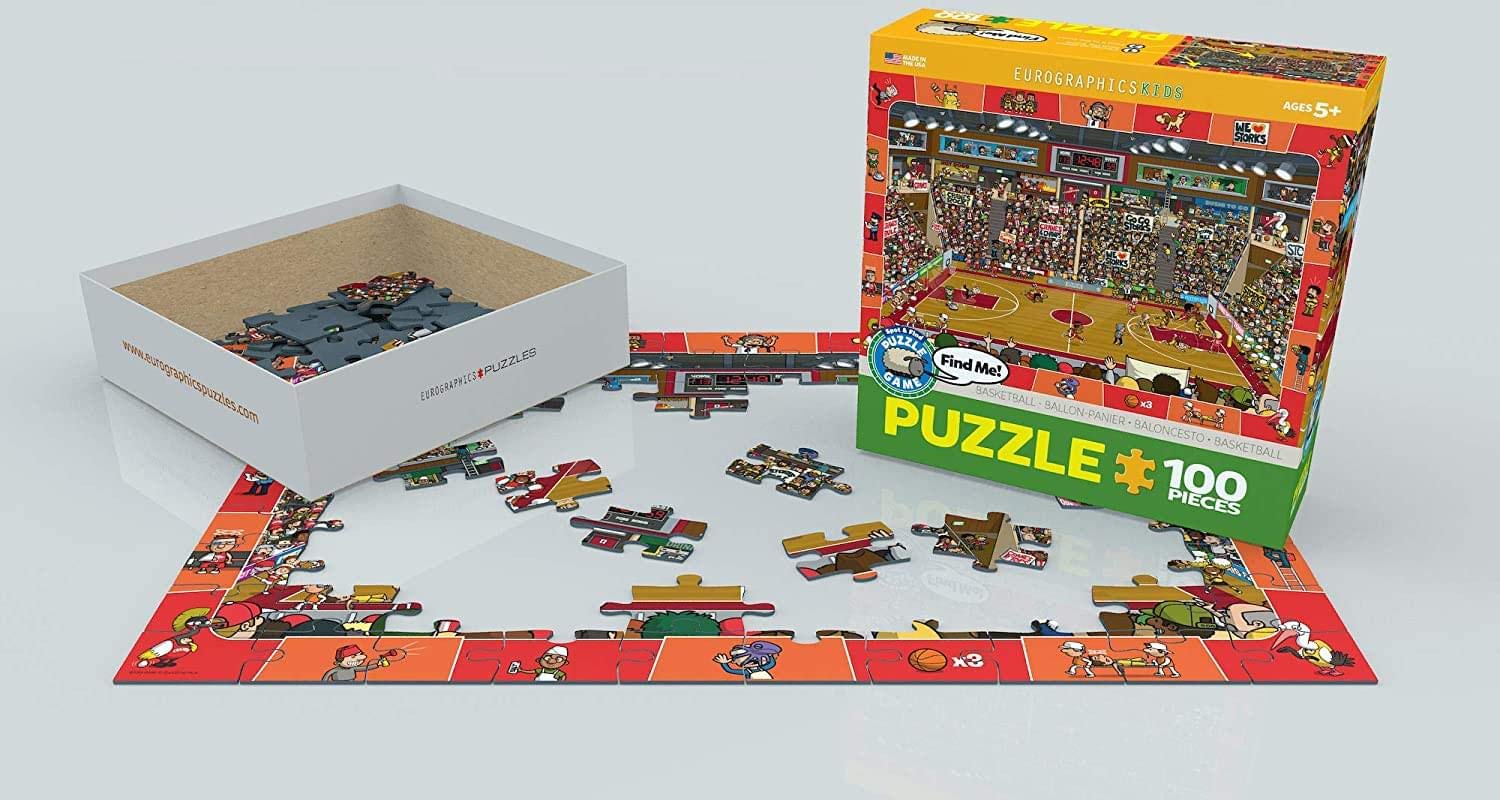 Foto 4 | Rompecabezas Eurographics Baloncesto Spot And Find 100 Piezas - Venta Internacional.