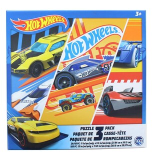 Foto 2 | Paquete De 3 Rompecabezas Hot Wheels Para Niños (24, 48, 100 Piezas) - Venta Internacional.