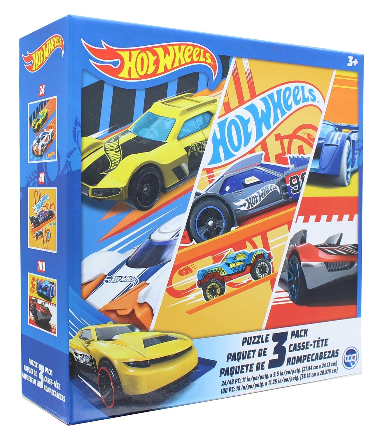 Foto 5 pulgar | Paquete De 3 Rompecabezas Hot Wheels Para Niños (24, 48, 100 Piezas) - Venta Internacional.