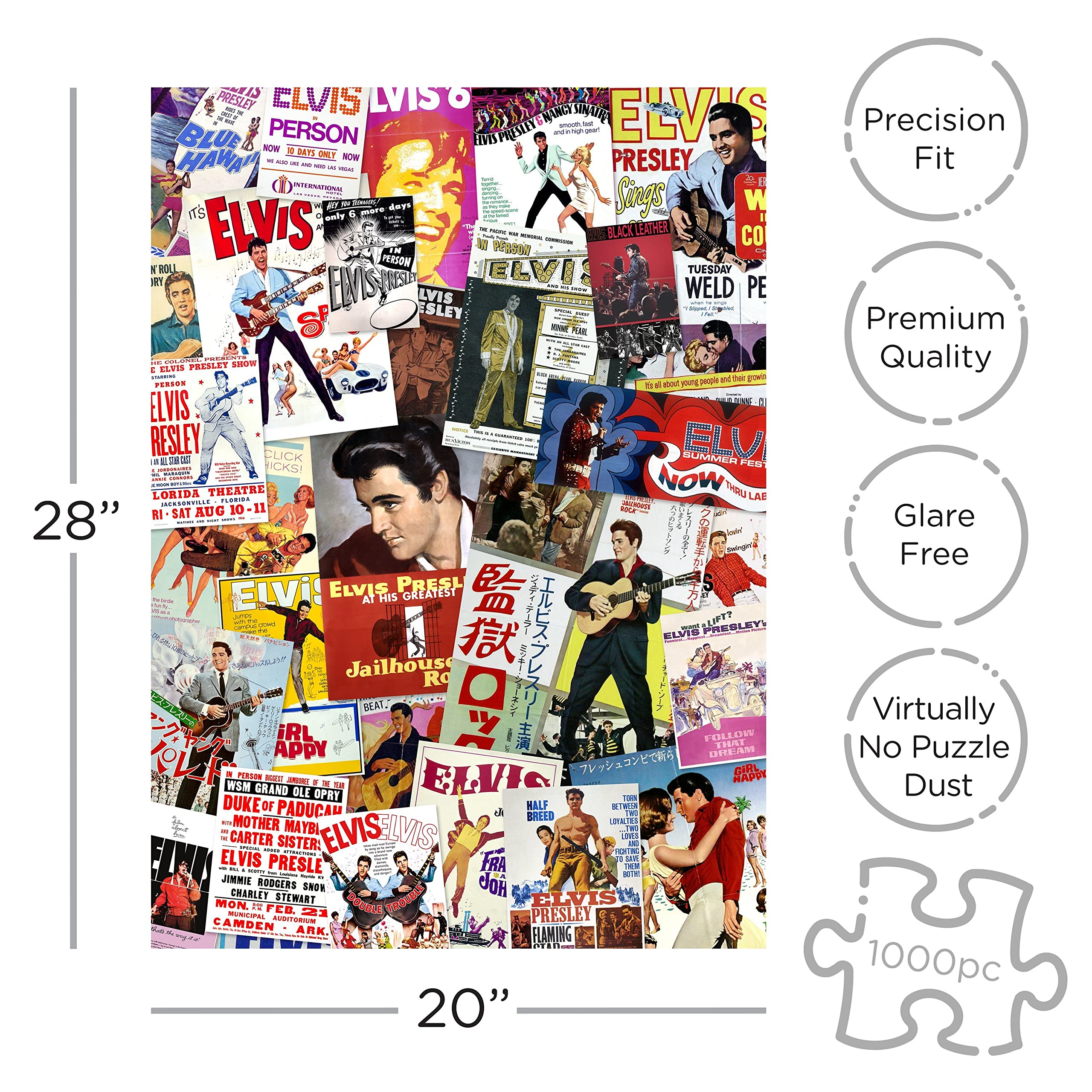 Foto 2 | Collage De Pósters De La Película Aquarius Elvis De Jigsaw Puzzle  1000 Piezas - Venta Internacional.