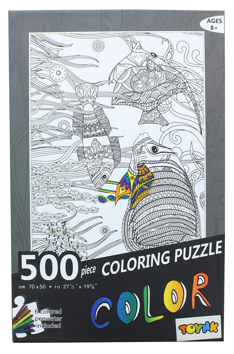 Foto 4 pulgar | Rompecabezas Para Colorear Toynk Fish  500 Piezas Con 6 Rotuladores - Venta Internacional.