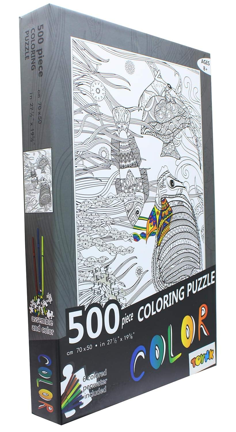 Foto 5 pulgar | Rompecabezas Para Colorear Toynk Fish  500 Piezas Con 6 Rotuladores - Venta Internacional.