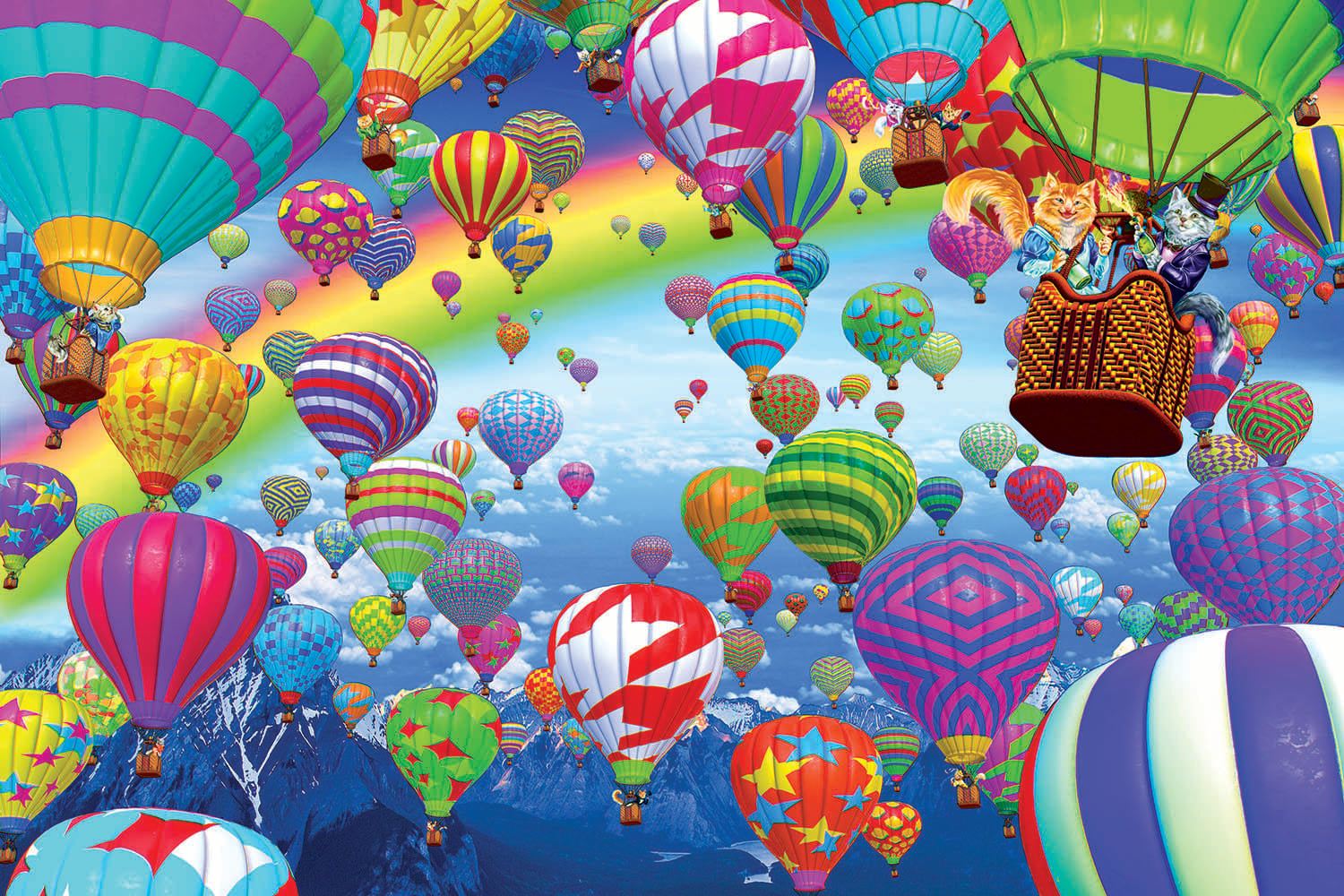 Foto 1 | Rompecabezas Toynk Floating Felines En Globo Aerostático De 1000 Piezas - Venta Internacional.