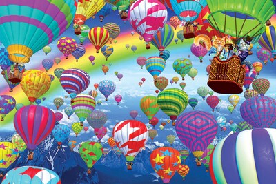 Foto 1 | Rompecabezas Toynk Floating Felines En Globo Aerostático De 1000 Piezas - Venta Internacional.