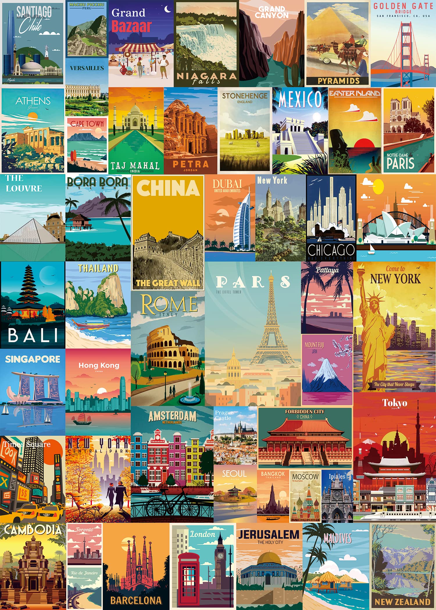 Foto 1 | Rompecabezas Pickforu Vintage World Travel 1000 Piezas - Venta Internacional.
