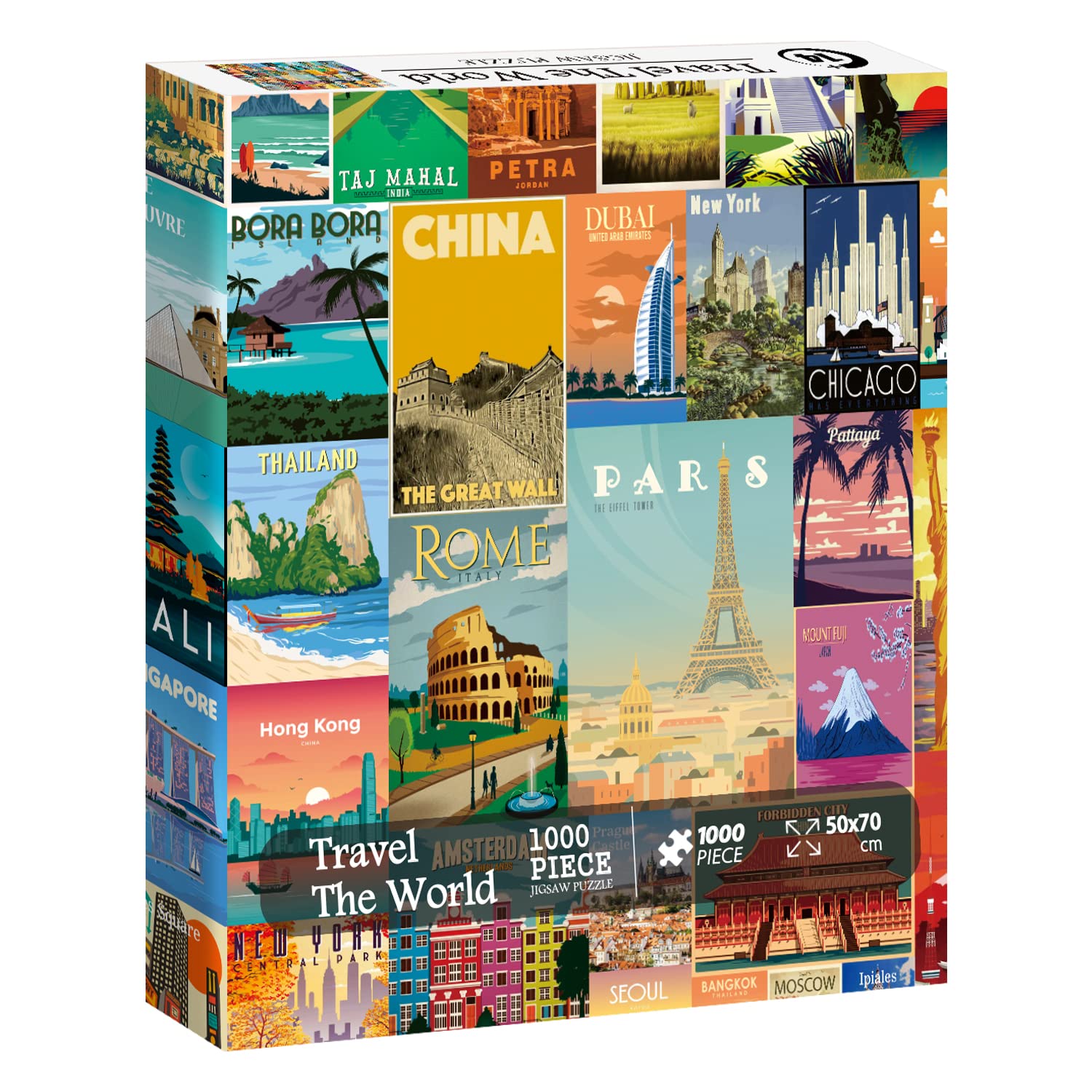 Foto 3 pulgar | Rompecabezas Pickforu Vintage World Travel 1000 Piezas - Venta Internacional.