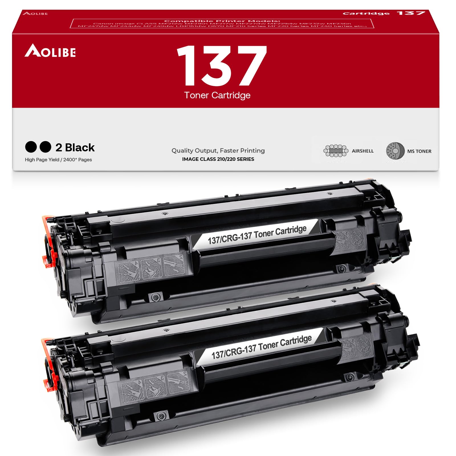 Foto 1 | Cartucho De Tóner Aolibe 137 Negro, Paquete De 2 Unidades Para Canon Imageclass - Venta Internacional.