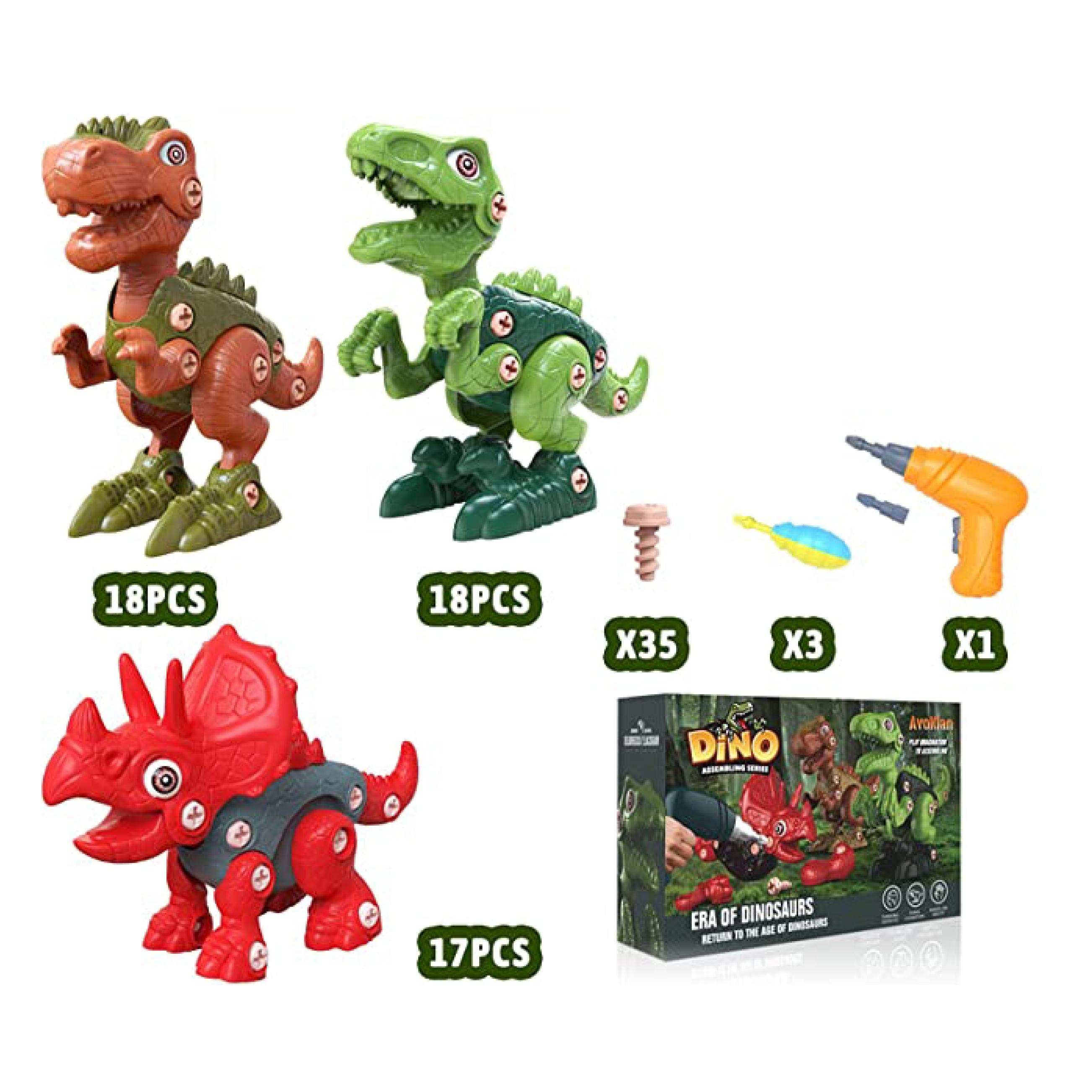 Foto 5 pulgar | Dino Armables XIN LE TOYS 236G Multicolor Series Avoklan