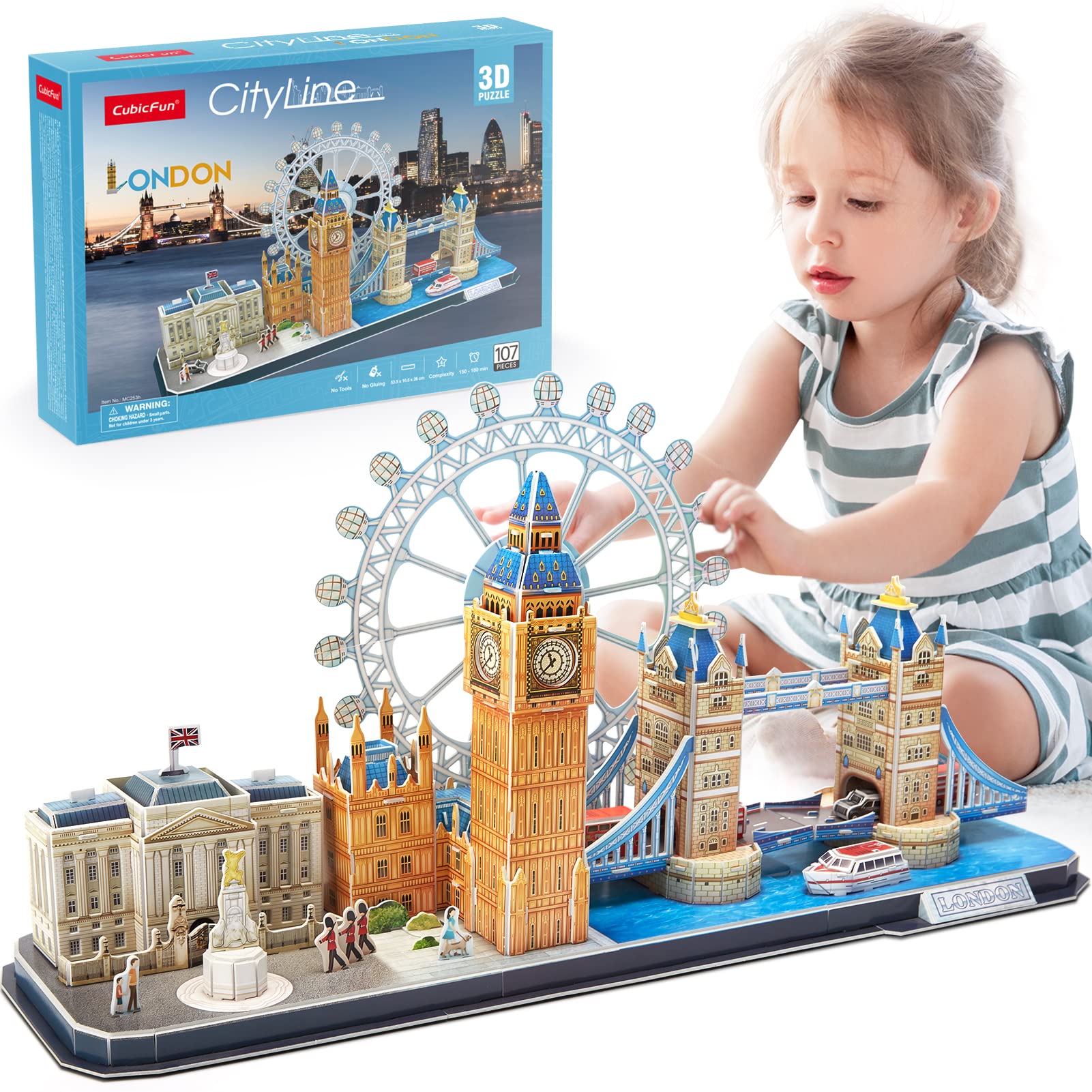 Foto 2 pulgar | Venta Internacional - Puzzle 3d Cubicfun London Cityline Tower Bridge Big Ben 107p