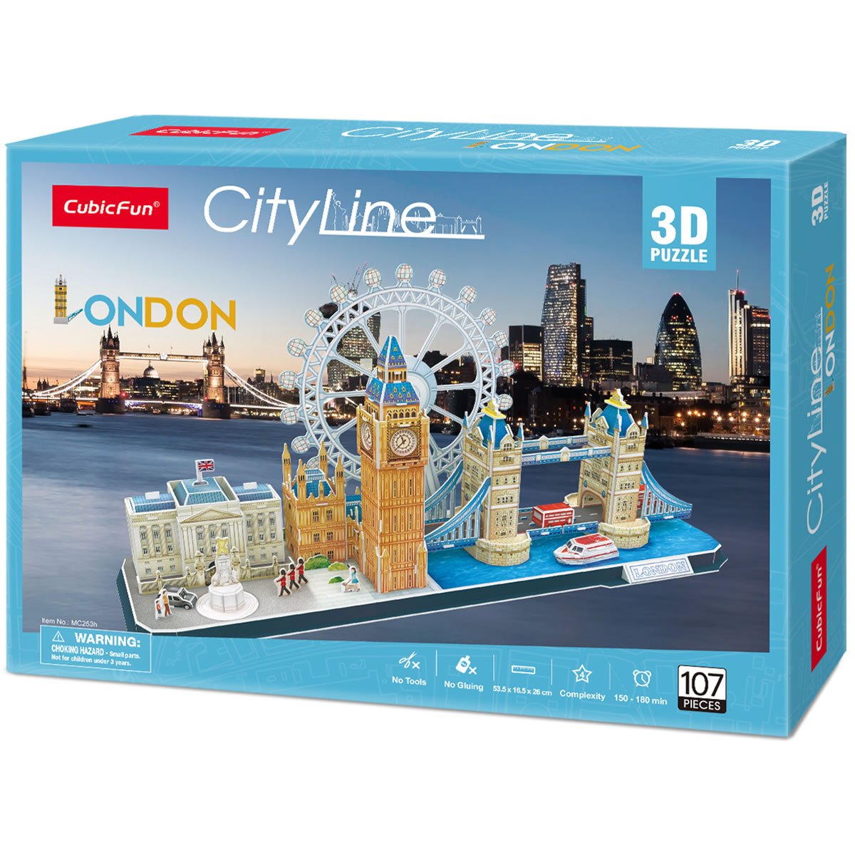 Foto 8 pulgar | Venta Internacional - Puzzle 3d Cubicfun London Cityline Tower Bridge Big Ben 107p