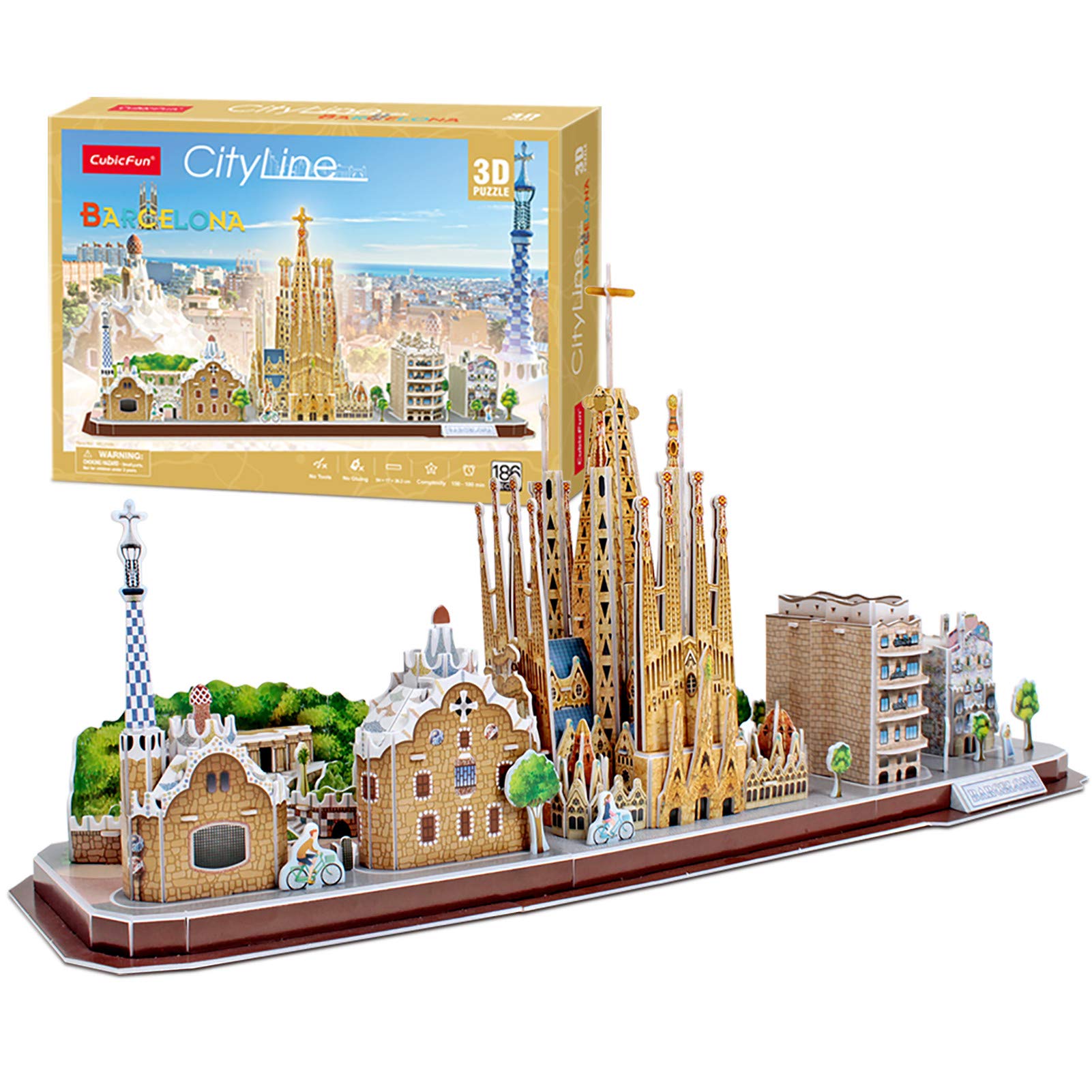 Foto 2 pulgar | Venta Internacional - Puzzle 3d Cubicfun Cityline Barcelona Con Sagrada Familia