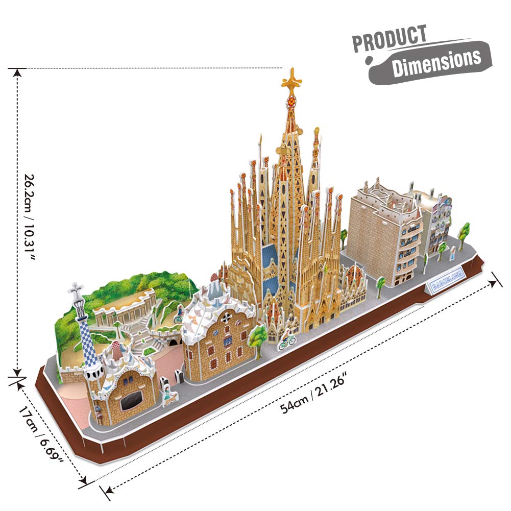 Foto 7 pulgar | Venta Internacional - Puzzle 3d Cubicfun Cityline Barcelona Con Sagrada Familia