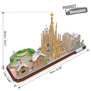 Foto 6 | Venta Internacional - Puzzle 3d Cubicfun Cityline Barcelona Con Sagrada Familia