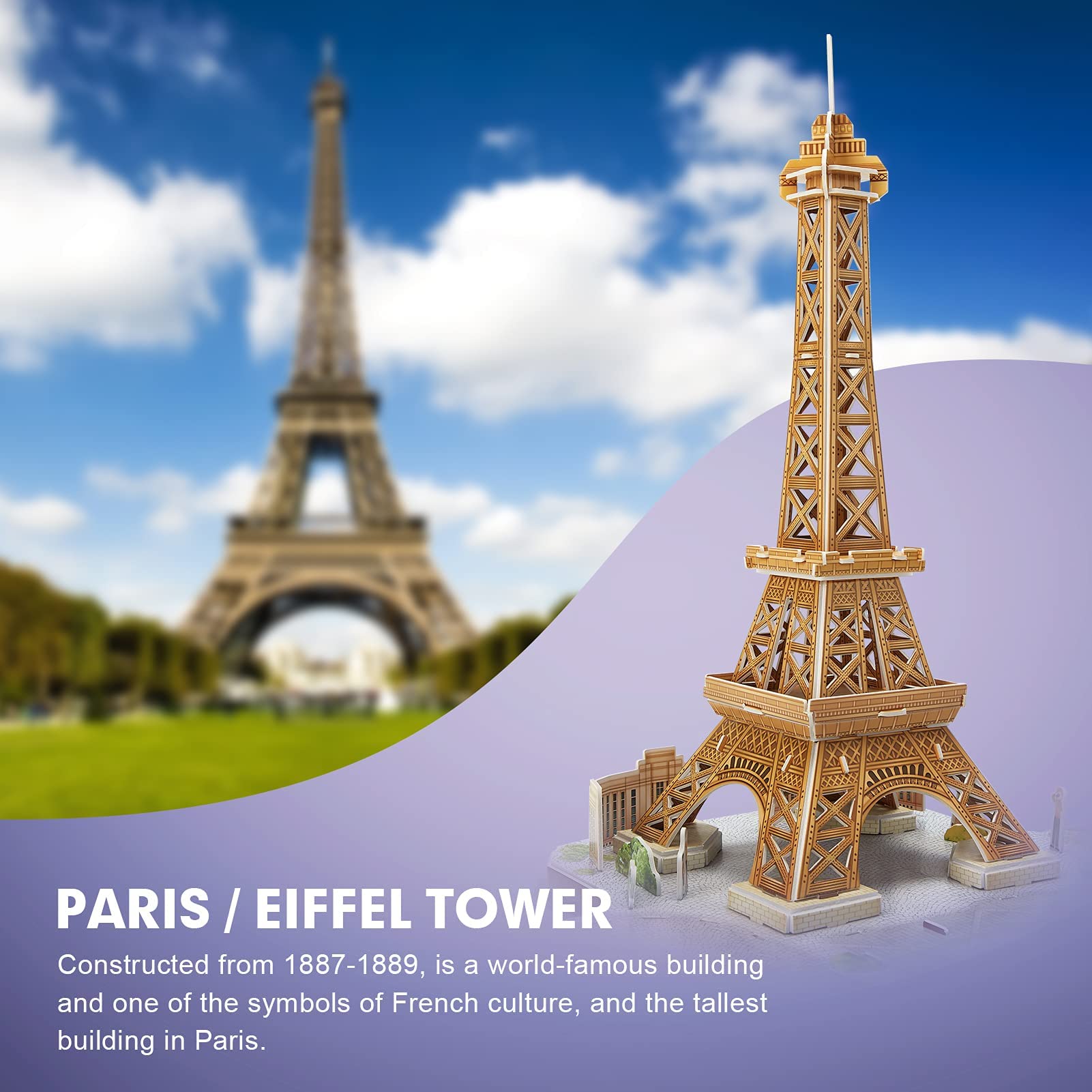 Foto 4 pulgar | Venta Internacional - Puzzle 3d Cubicfun Cityline París Torre Eiffel Notre Dame 8-