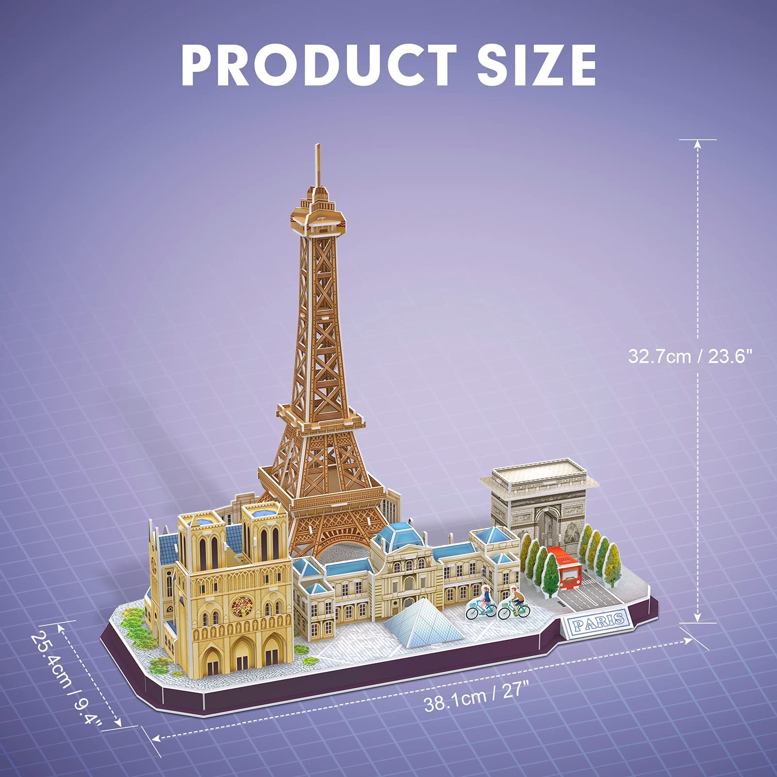 Foto 8 pulgar | Venta Internacional - Puzzle 3d Cubicfun Cityline París Torre Eiffel Notre Dame 8-