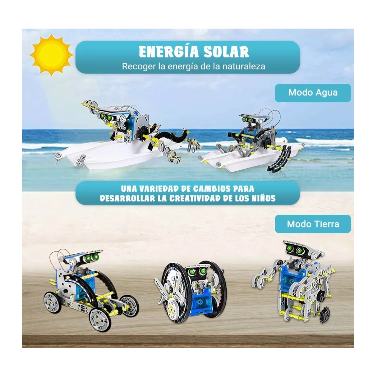 Foto 2 | Juguete Educativo Robot Solar Blanco para Niño