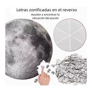 Foto 5 | Rompecabezas De Luna De 1000 Piezas Juguetes Antiestres 3d Gris Belug