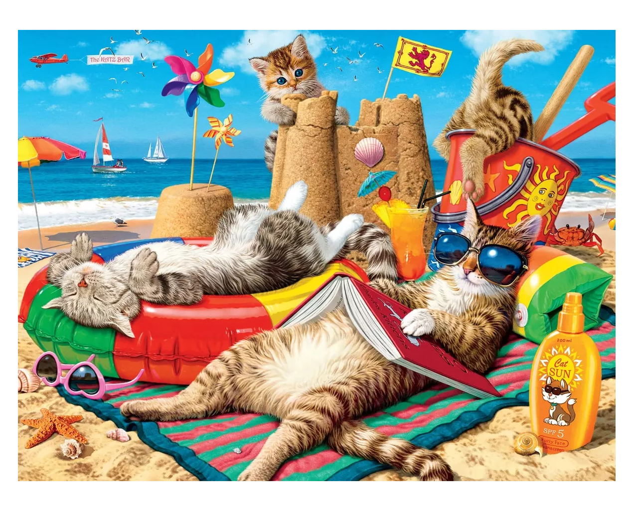 Foto 1 | Rompecabezas 1000 Piezas 70 X 50 Cm Los Gatos Están En La Playa