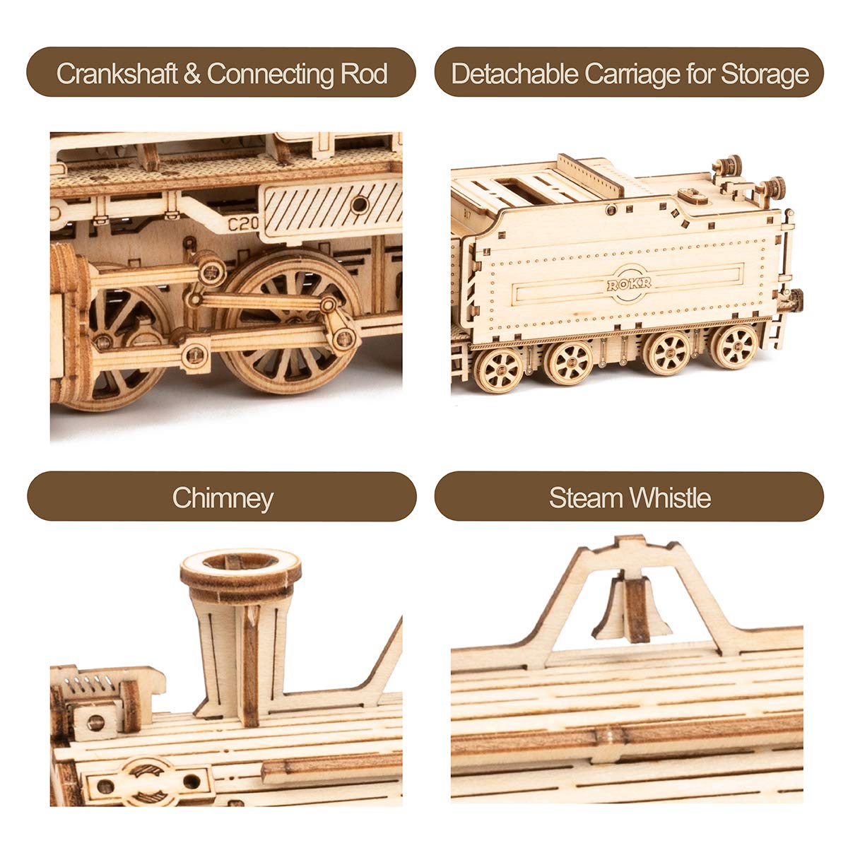 Foto 3 | Rompecabezas Rokr Mechanical Train Modelo Prime Steam-Venta Internacional