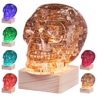 Foto 1 | Rompecabezas de Cristal con Calavera 3D con Base Iluminada - Venta Internacional