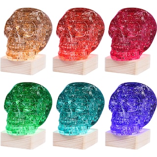 Foto 2 | Rompecabezas de Cristal con Calavera 3D con Base Iluminada - Venta Internacional