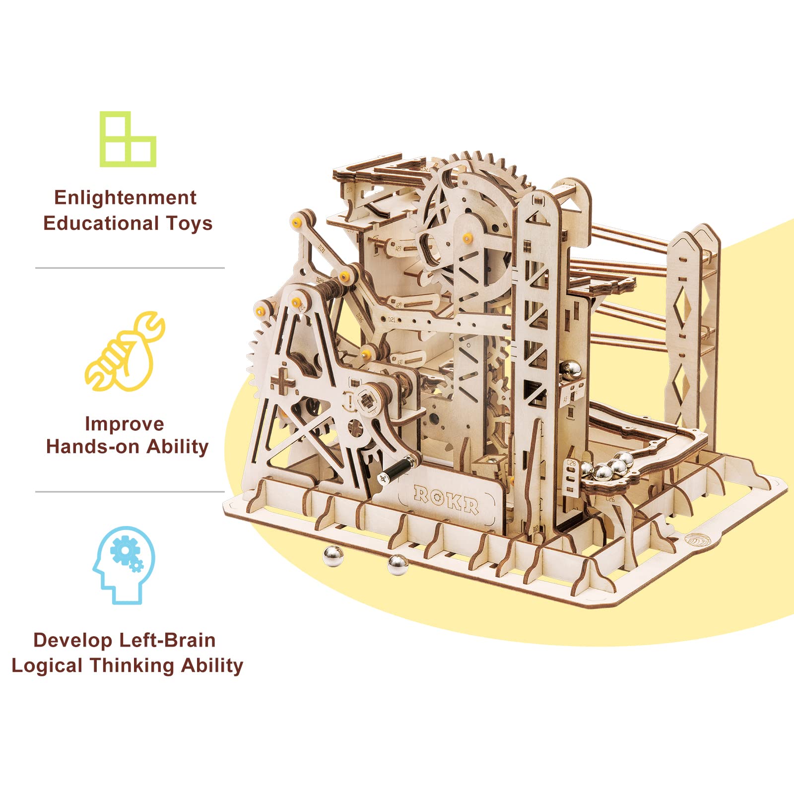 Foto 5 pulgar | Rompecabezas de Madera 3D Rokr Marble Run Maqueta Kit de Construcción Fortress - Venta Internacional