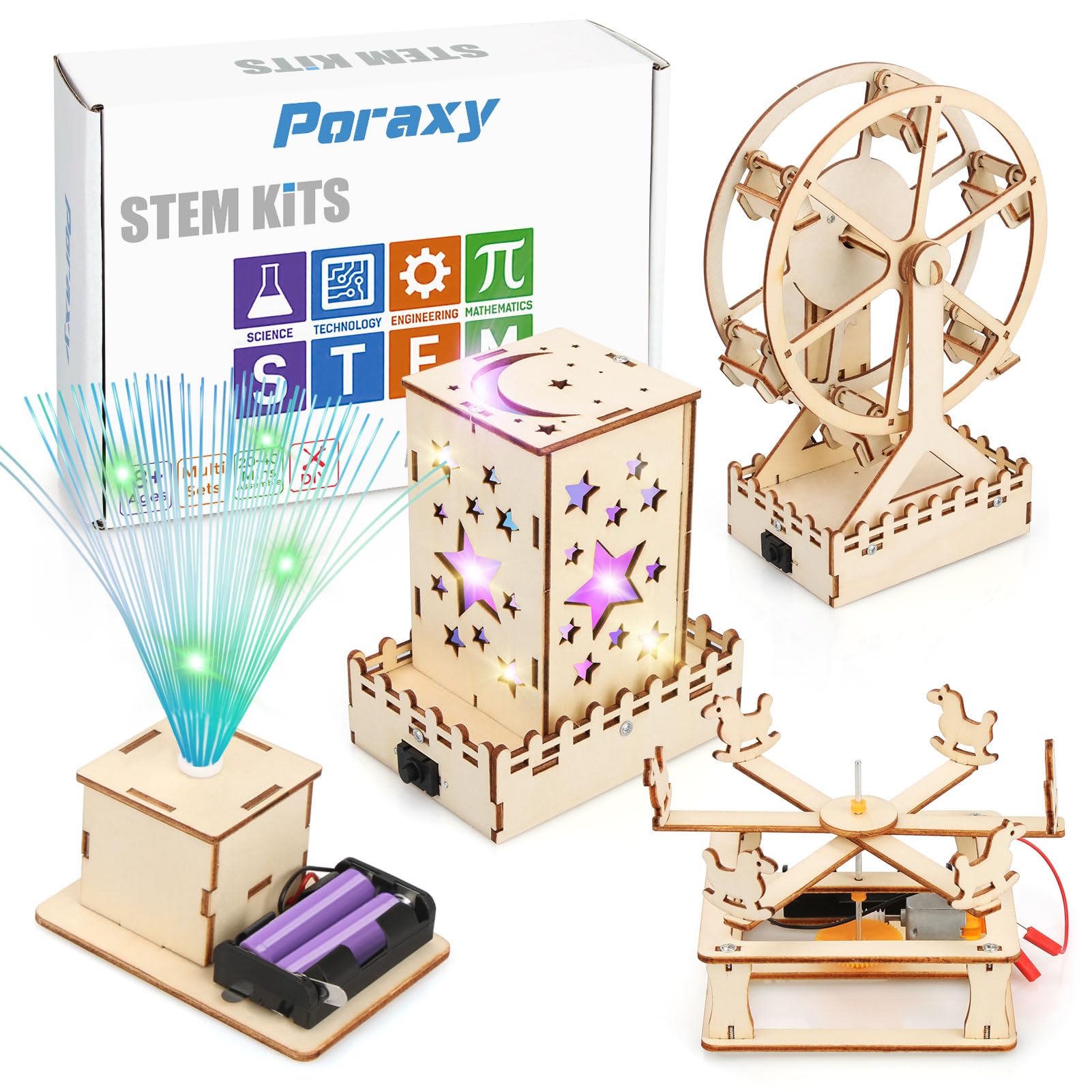 Kits Stem Poraxy 4 en 1 para Ciencias de la Construcción en Madera - Venta Internacional