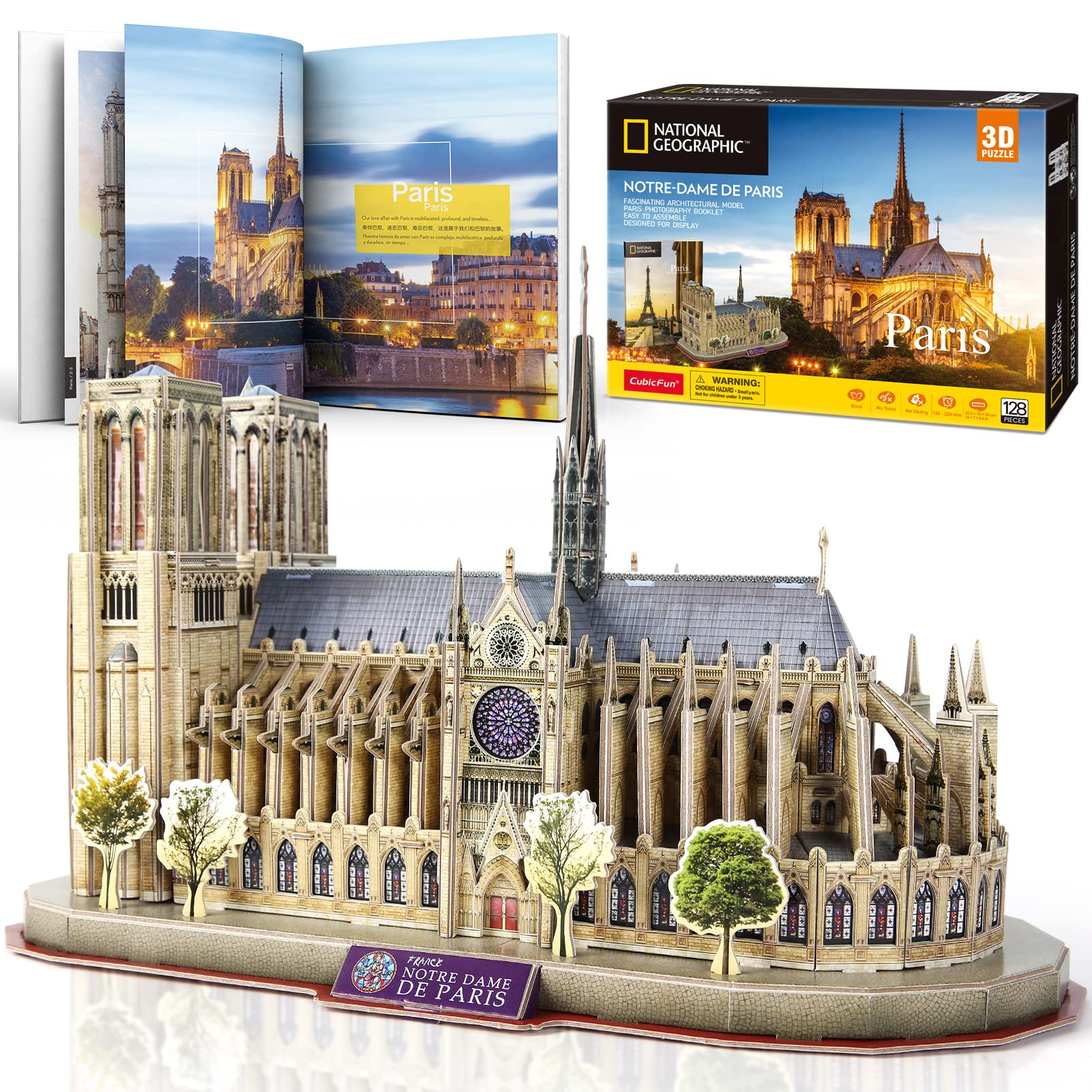 Foto 2 pulgar | Puzzle 3d Cubicfun National Geographic Notre Dame De París - Venta Internacional