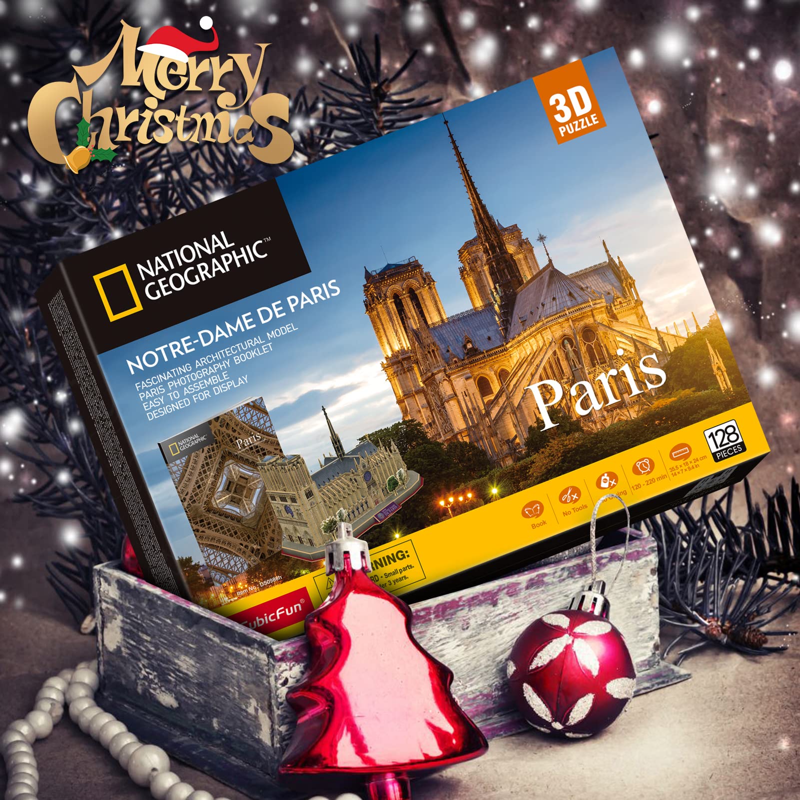 Foto 7 pulgar | Puzzle 3d Cubicfun National Geographic Notre Dame De París - Venta Internacional