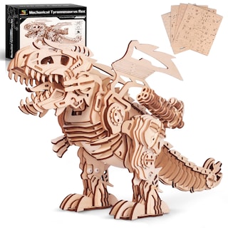 Foto 1 | Rompecabezas 3D MIEBELY de Madera T-Rex que Camina y Ruge - Venta Internacional