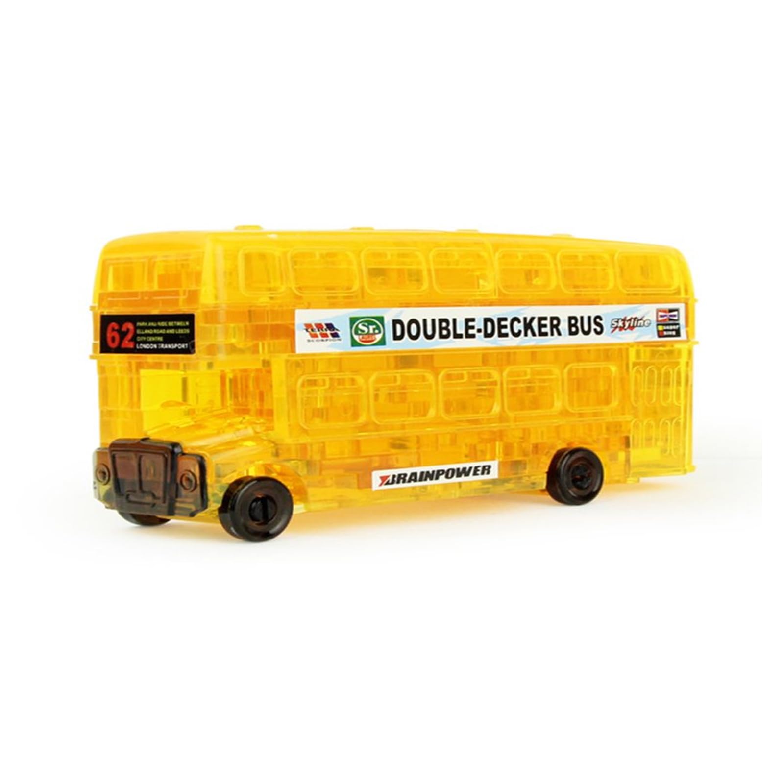 Foto 2 pulgar | Rompecabezas 3D de cristal Autobús Vintage de dos Pisos Amarillo con 54 piezas - Venta Internacional