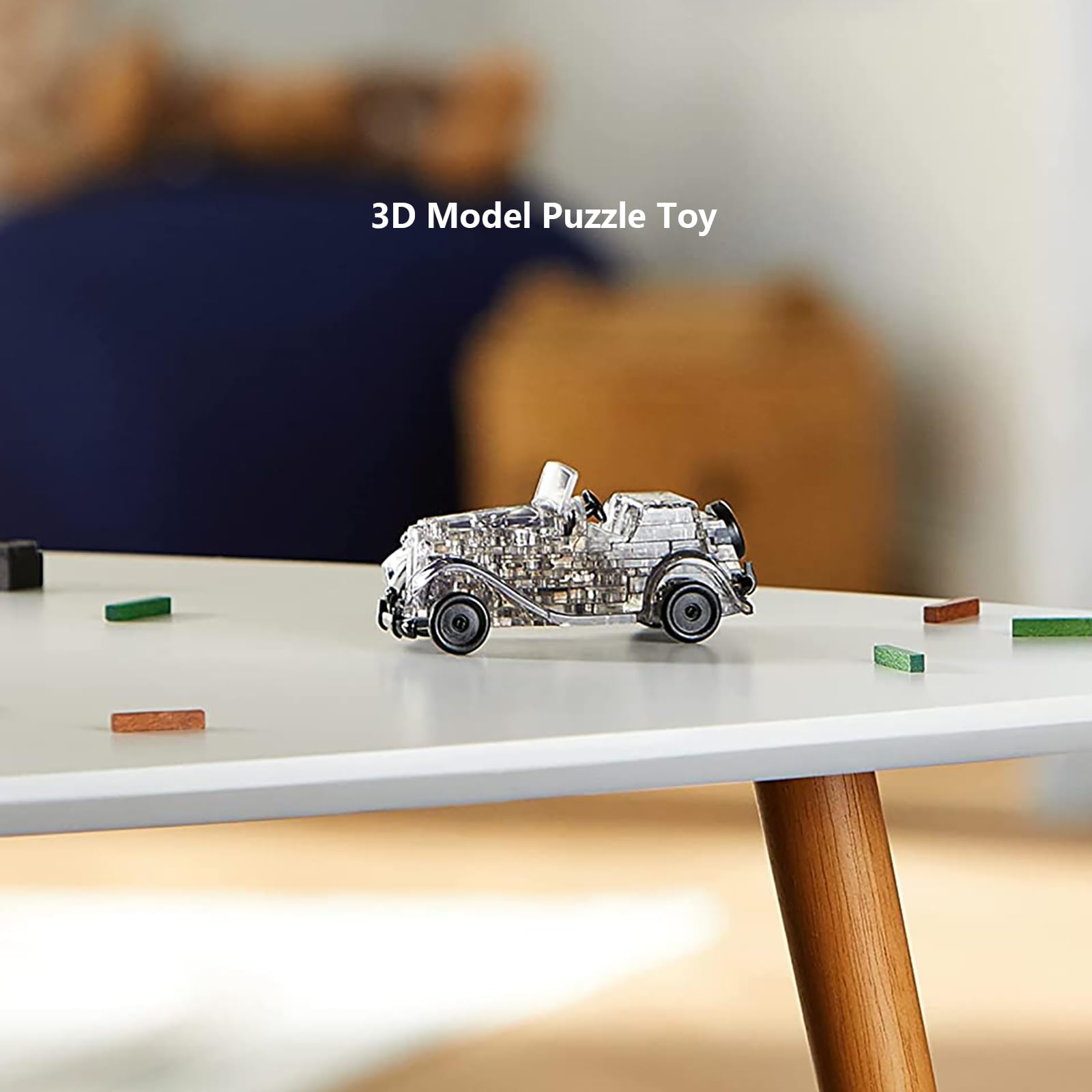 Foto 6 pulgar | Rompecabezas de Cristal 3D para Armar Coches Vintage - 54 Piezas Grises - Venta Internacional