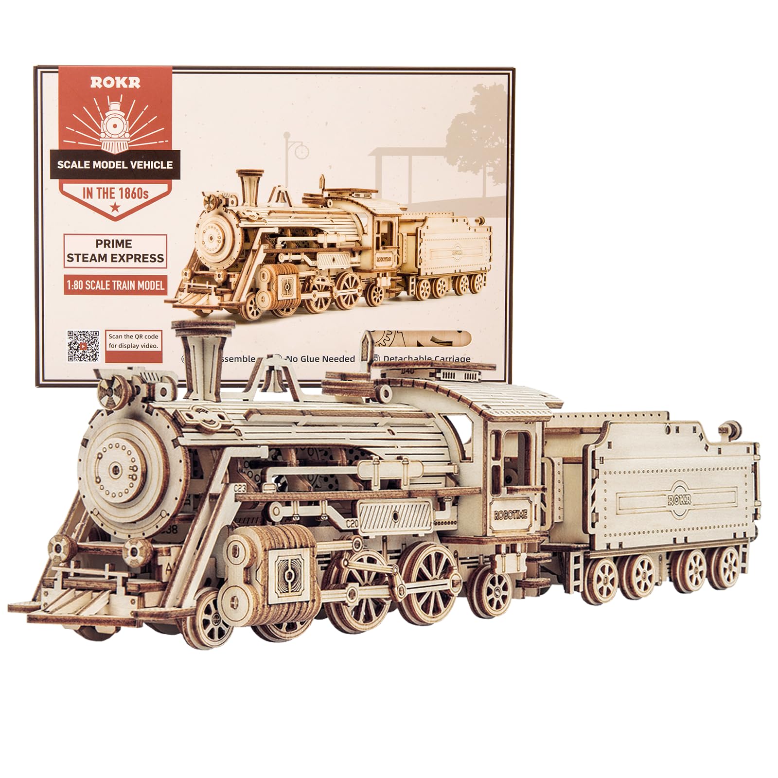 Puzzle De Madera Rokr Mechanical Car Model Prime Steam Express - Venta Internacional.