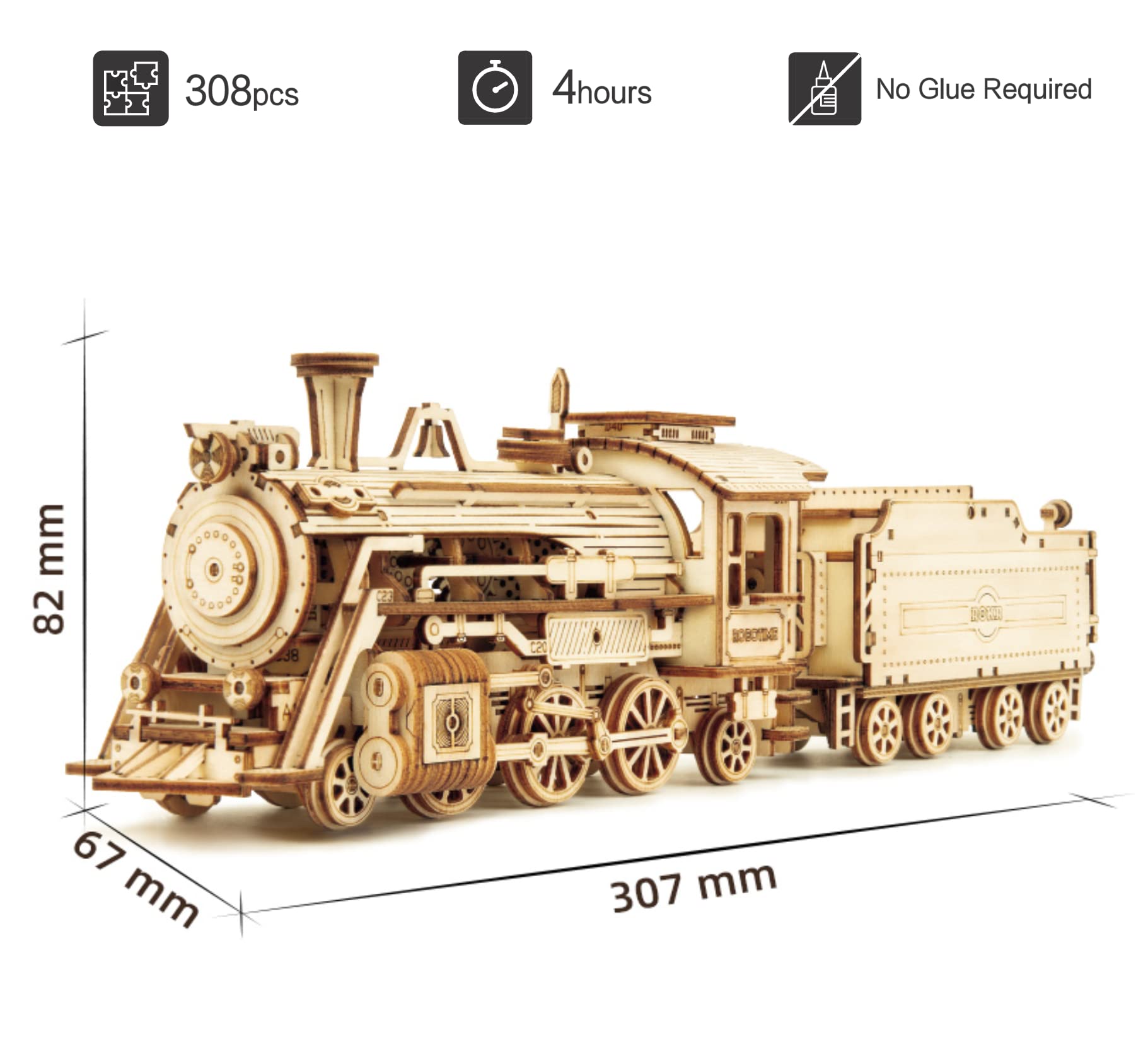 Foto 5 | Puzzle De Madera Rokr Mechanical Car Model Prime Steam Express - Venta Internacional.