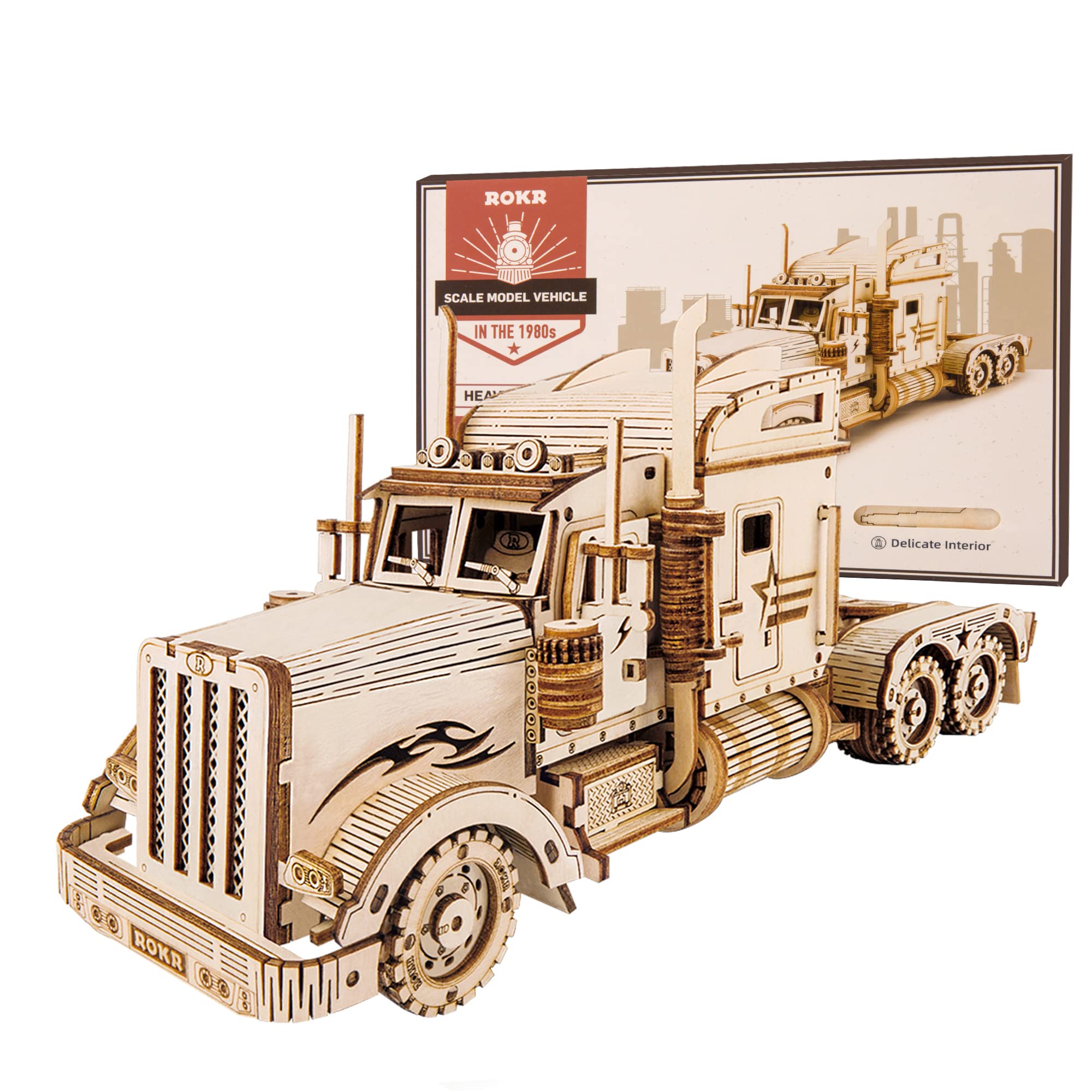 Foto 1 | Puzzle de Madera 3d Rokr Mechanical Car Model Heavy Truck - Venta Internacional
