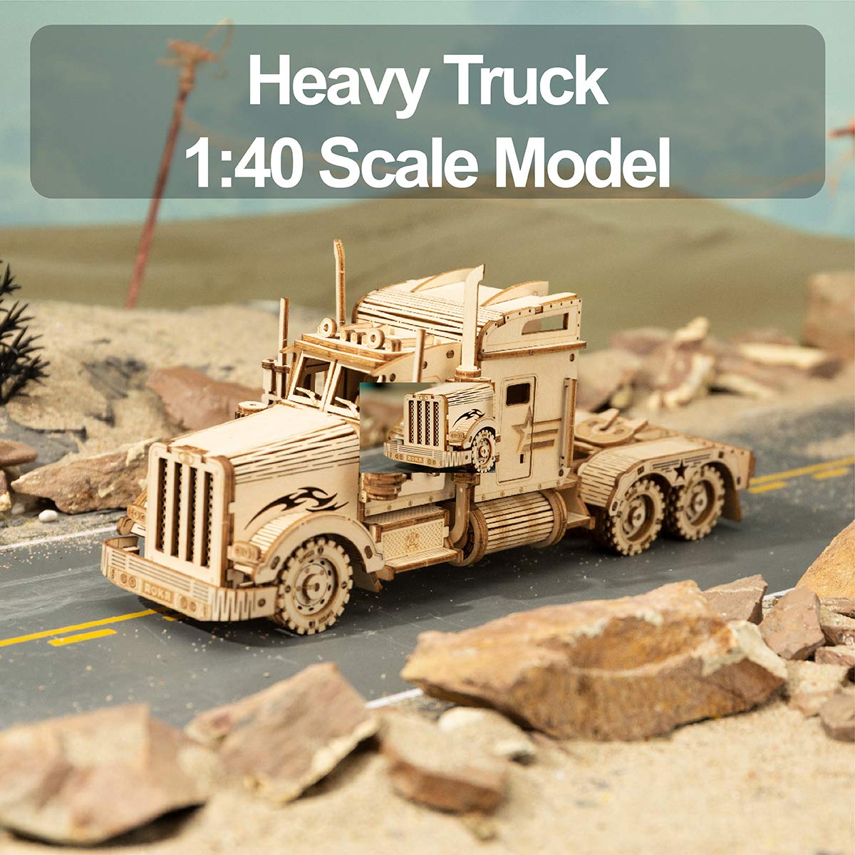 Foto 2 | Puzzle de Madera 3d Rokr Mechanical Car Model Heavy Truck - Venta Internacional