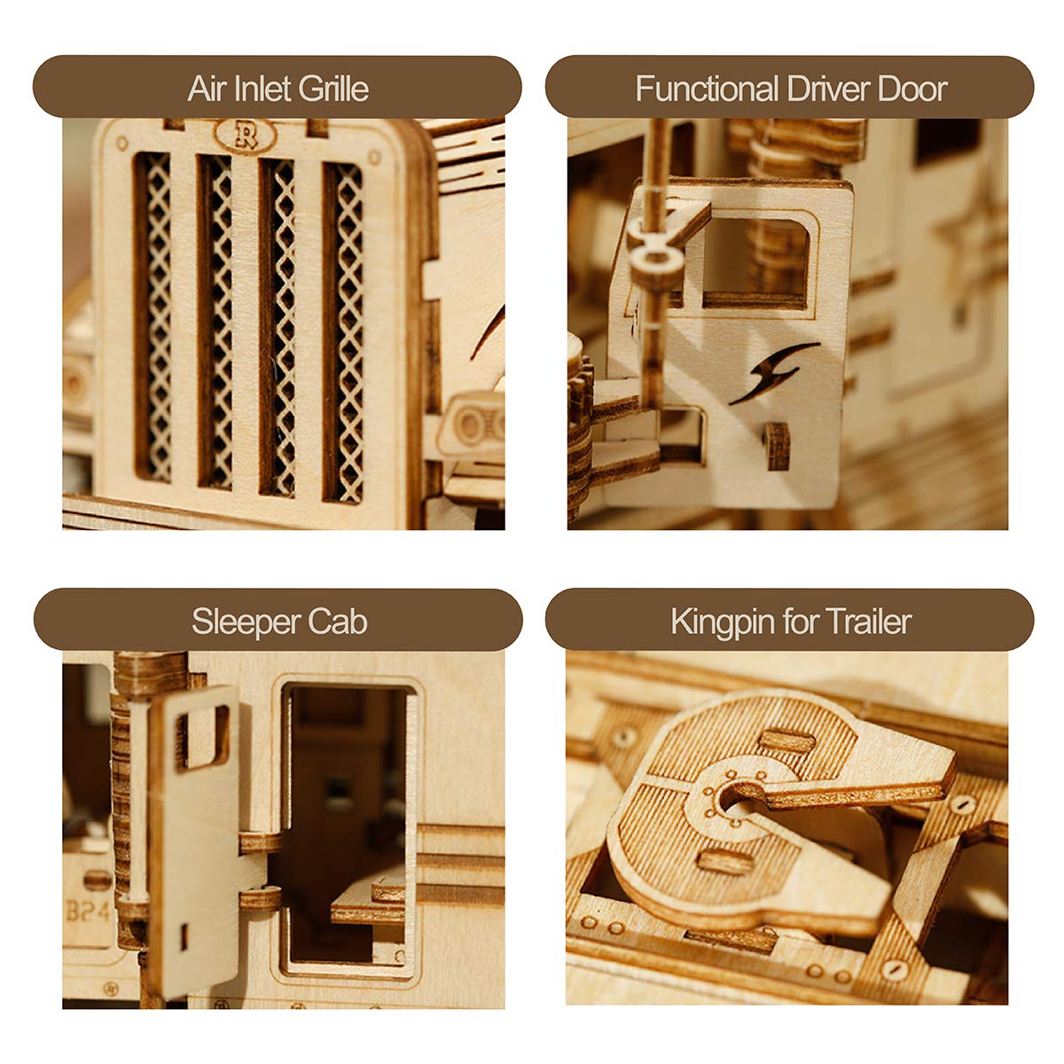 Foto 3 | Puzzle de Madera 3d Rokr Mechanical Car Model Heavy Truck - Venta Internacional