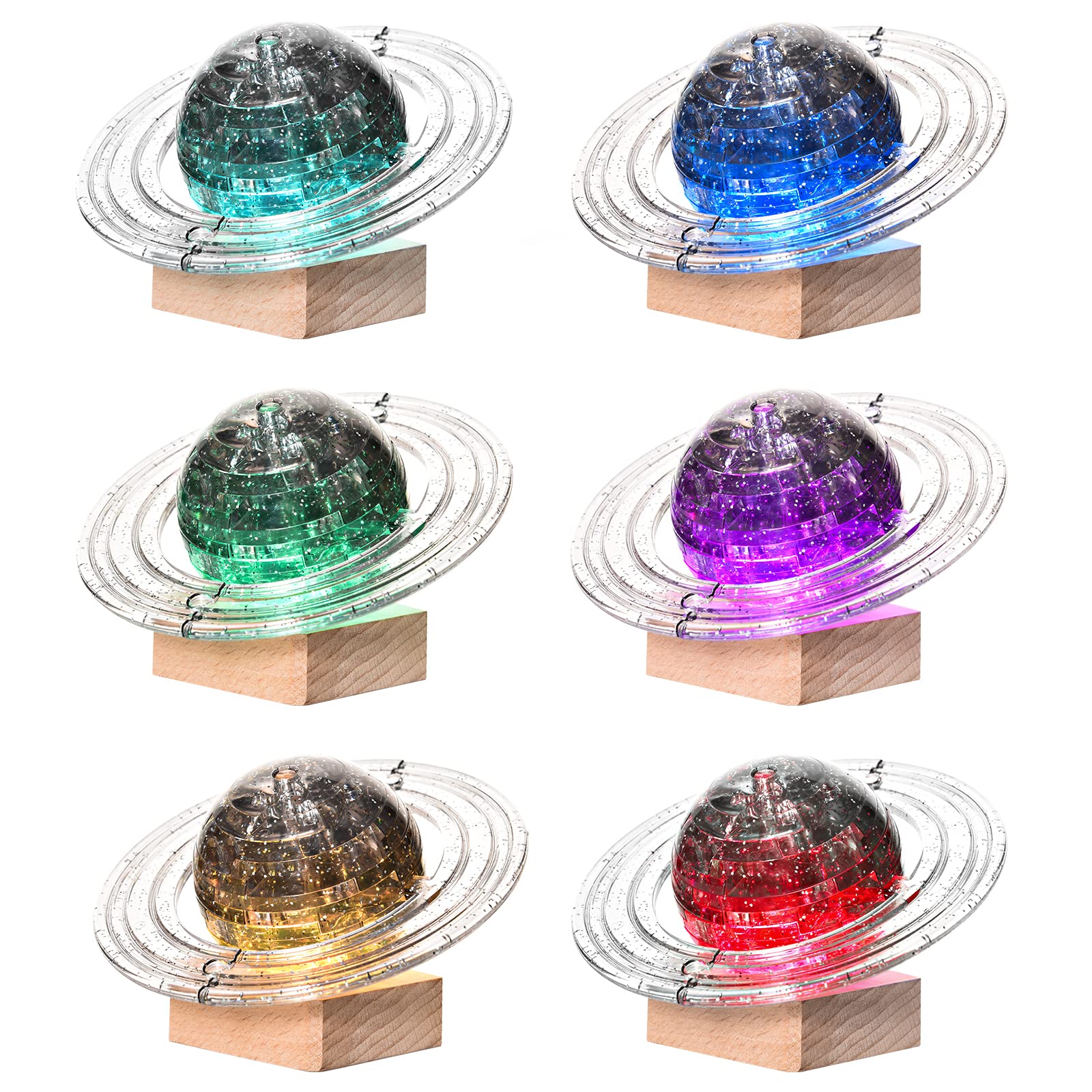 Foto 2 | Puzle de Cristal 3d Saturno con Base Iluminada 40 Piezas- Venta Internacional